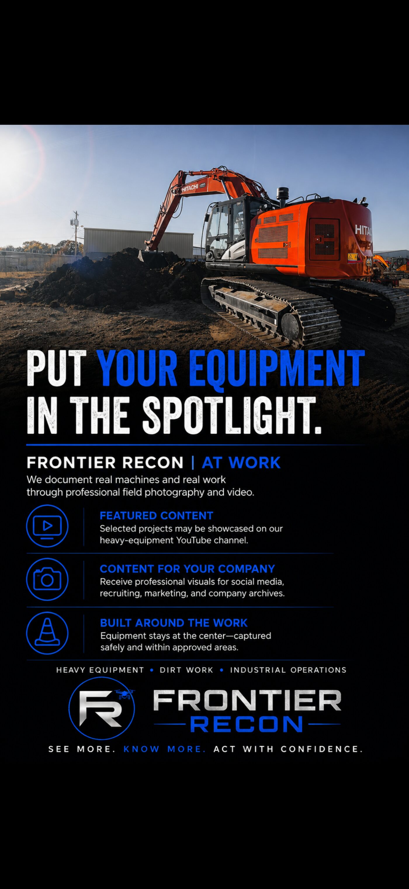 Heavy equipment documented on a Frontier Recon job site