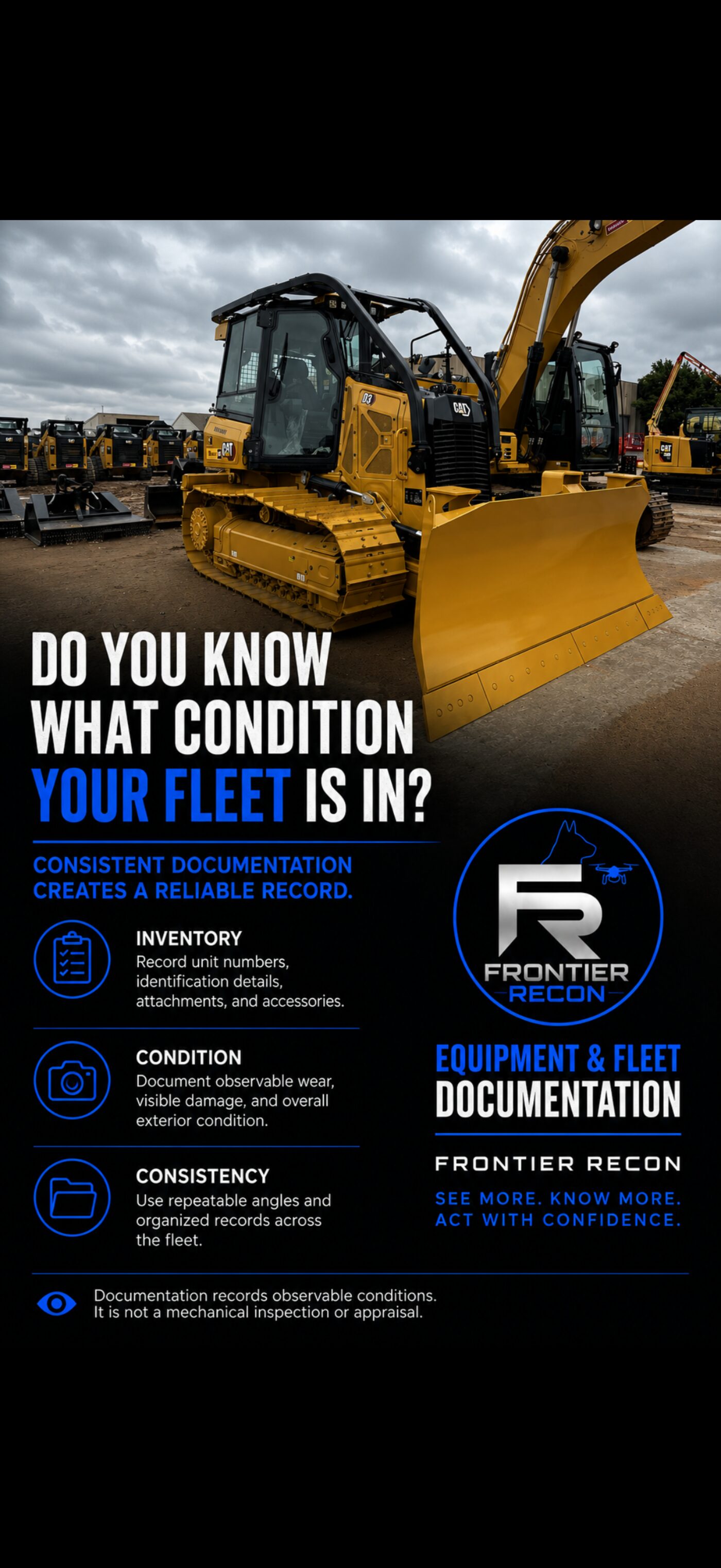 Heavy equipment fleet documentation